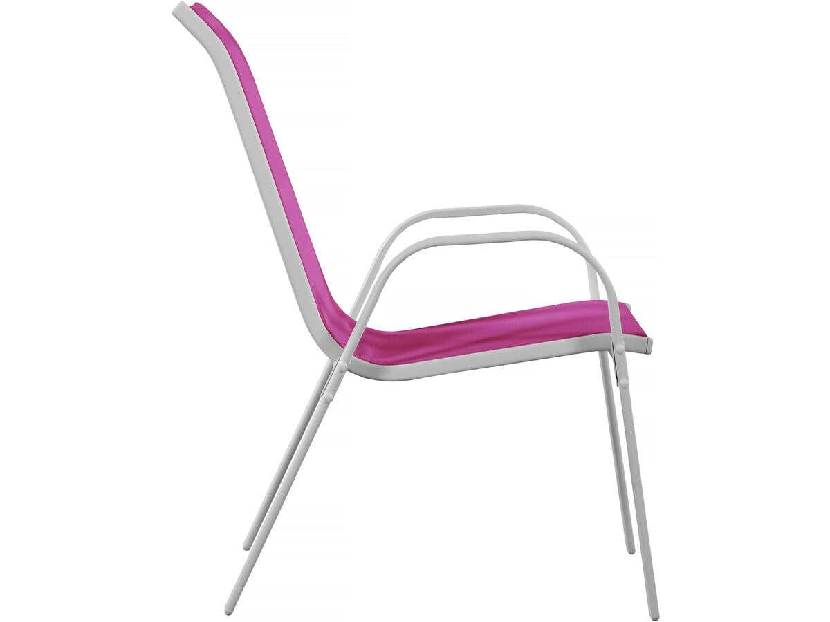 Habitat et Jardin Cordoba Fauteuil Jardin Textilène, Metal, Rose, Taille Unique