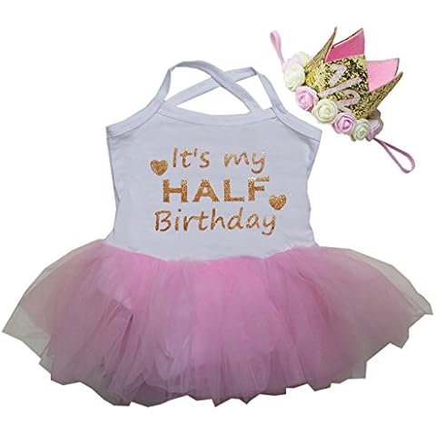 Kirei Sui Baby Tulle Tutu Bodysuit 1/2 Crown Headband M White Pink Cover