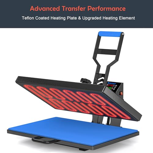 Delclynee 16" x 24" Slide Out Heat Press Machine for T Shirts, Clamshell Pull Out Lower Platen, Industrial-Quality Digital Sublimation Printer for Heat Transfer Vinyl