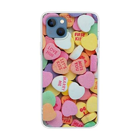 Valentine's Day Case Compatible with iPhone 13, Cute Heart Slim Shockproof Soft TPU Case Cover for Romantic Love Cover