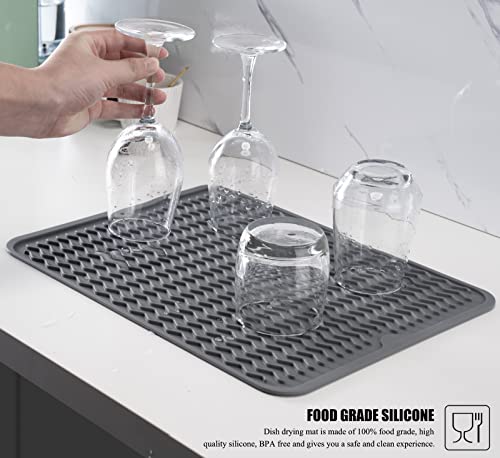 image for MODENGKONGJIAN Silicone Dish Drying Mat for Multiple Usage, Easy clean