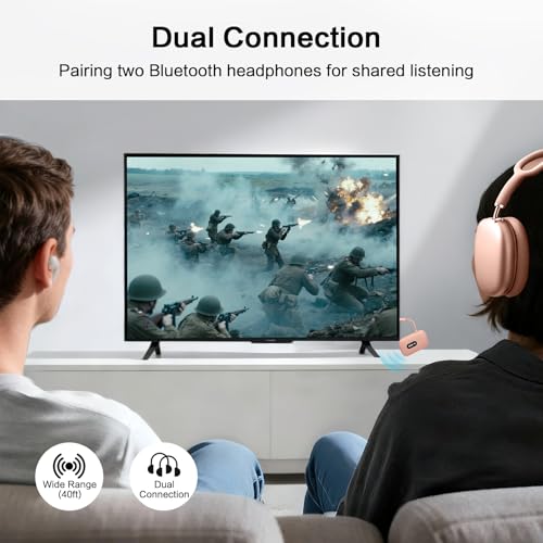 Image of SIMOLIO Airplane Bluetooth Adapter, 20 Hr Playtime, Supports 2 Earbuds /Wireless Headphones, 3.5mm AUX Wireless Audio Transmitter for TV, Gym Equipment, Controller, MP3 Player