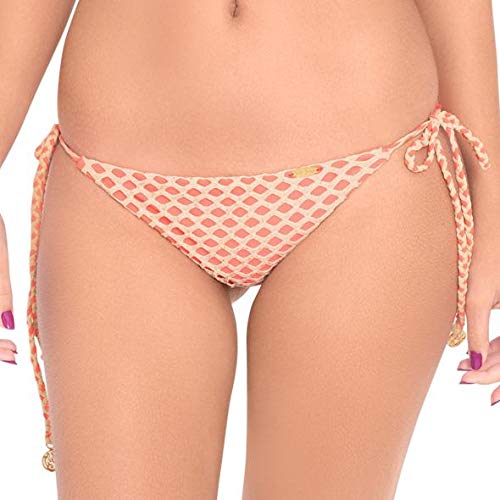 Luli Fama Women's Starfish Wishes Wavey Brazilian Ruched Back T/s Bikini Bottom