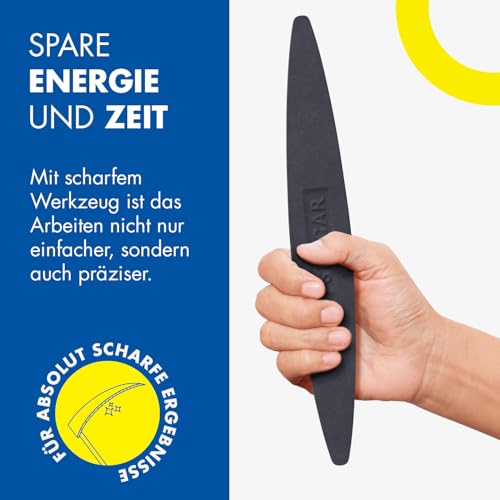 Zische Sensenwetzstein Silicar Rotmarke ultrafein 260x36x15 mm - Schleifstein für Sensen und Sicheln schärfen - Schärfstein aus Siliciumcarbid - Körnung FEPA 400