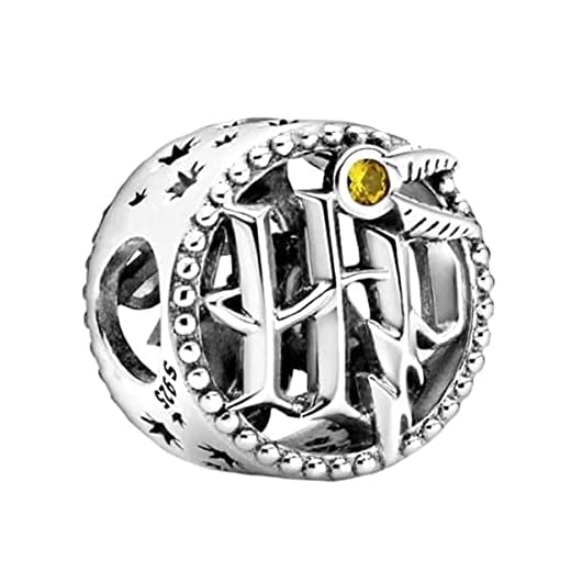 Abalorios Charms Colgantes de Icon miel color cristal Cuentas Plata de Ley 925 con Compatible con Pulsera Europeo, Charms para Mujer Niña