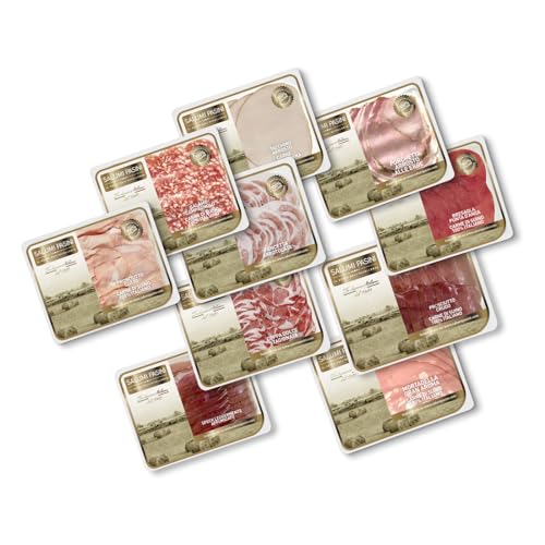 Großer Wurstwarenmix Salumi Pasini® | 10 Schalen gemischter Wurstwaren (1 Schale pro Sorte) | 840 gr