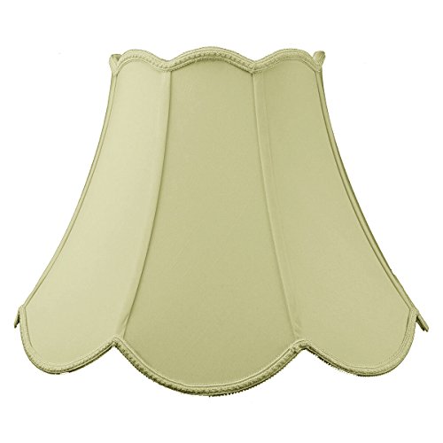 9x18x13 Scalloped Bell Lampshade Eggshell with Brass Spider fitter - Perfect for table and floor lamps - Large, Egg Shell