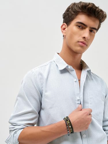 Image of Urbano Fashion Men's Cotton Full Sleeve Regular Fit Casual Striped Shirt