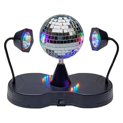 Playbees Rotating Disco Ball - LED Revolving Disco Ball with Movable Strobe Lights for Disco Party Decor, Mirror Lights Party, Mini Lava Lamp Alternative, 30 Second Dance Party