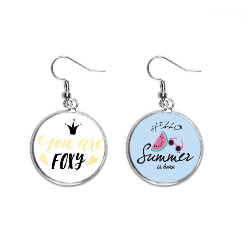 Pendientes de sandía cita handwrite Es Foxy verano lóbulo 5