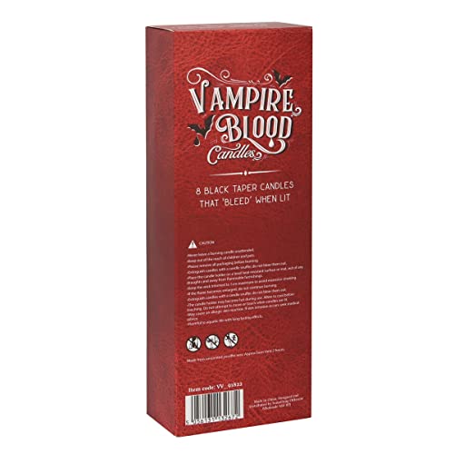 Set of 8 Vampire Blood Taper Candles, Red/Black - Image 2