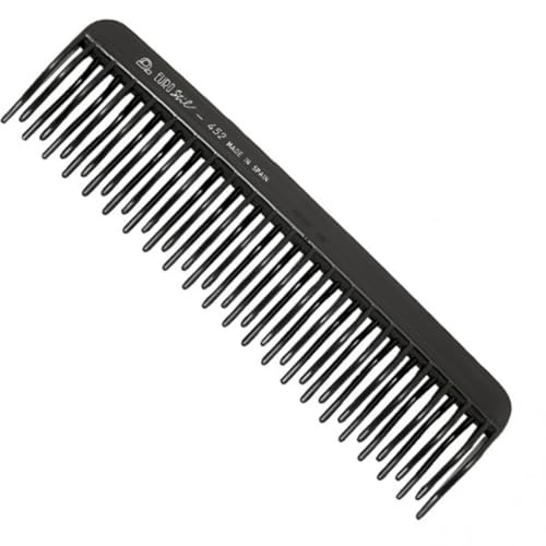 EUROSTIL Profesional BATIDOR PLASTICO Peine PUA 18CM 1UN Unisex Adulto, Negro, Único