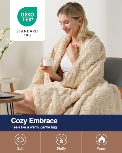 Image of Super Fuzzy Soft Sherpa Fleece Weighted Blanket, 15 lbs Dual Sided Fluffy Heavy Weighted Blankets for Adults - No Bunching with Double Layers of Soft Inner Lining (60 inchx 80 inch, 15 Pounds)