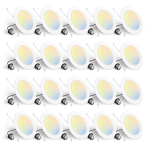 Bbounder 20 Pack 5/6 Inch 5Cct Led Recessed Lighting, Ultra-Thin Flat Can Lights, 2700K/3000K/4000K/5000K/6000K Selectable, 12W 110W Eqv, Dimmable, 1050Lm High Brightness - Etl & Fcc. #TOP23