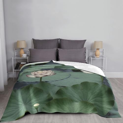 Couverture légère flanelle pelucheuse imprimée lys noirs pour lit