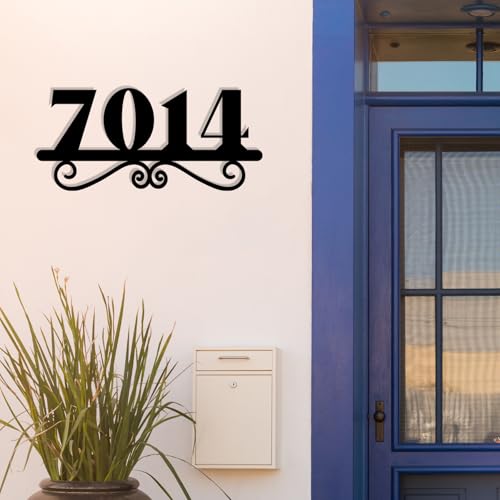 Image of Personalized House Number Custom Metal Address House Numbers Modern House Number Sign for Outside