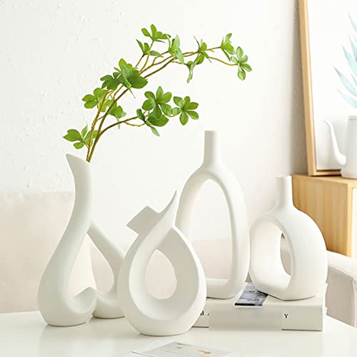 Vase en céramique blanche stable pour sublimer vos bouquets sans risque de chute - 3
