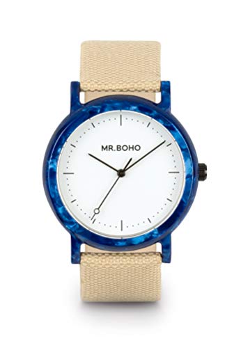 MR. BOHO Reloj Analógico para Adultos Unisex de Cuarzo con Correa en Tela 57-AC3