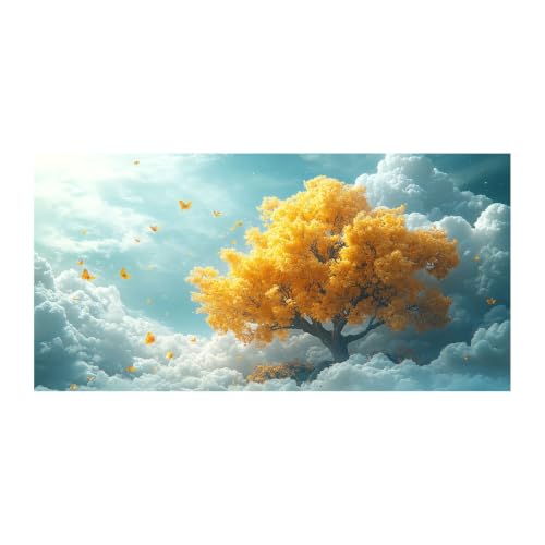 Cuadro botánico retro decorativo de 30x60cm y lienzo de árbol dorado para pared de oficina