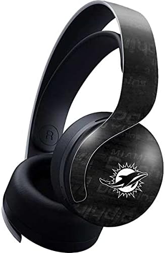 Skinit Decal Gaming Skin Compatible with Pulse 3D Wireless Headset for PS5 - Officially Licensed NFL Miami Dolphins Distressed- Aqua Design
