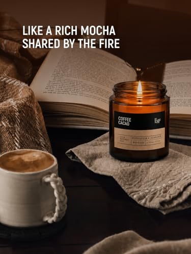 Image of EM5 Coffee Cacao Aromatherapy Scented Candle | Hand Crafted Gourmand Candle | 100% Natural Wax & Wick | Upto 40 Hrs Clean Burn | Smokeless & Non-Toxic | 100gm