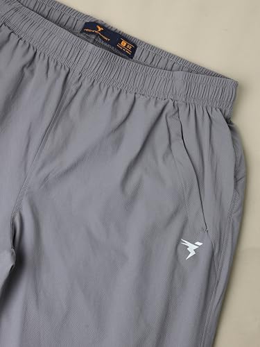 Image of TECHNOSPORT Men Mid Rise Regular Fit Solid Stretchable Joggers, Techno Dry for Regular Use and Sports
