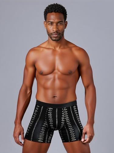 Mens Underwear Classic Length Boxer Briefs for Men Fun Novelty Pattern Long Leg Mens Boxers Comfortable Mens Boxer Briefs4