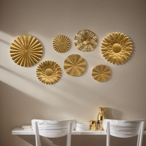 Amazon.com: Beeveer 8 Pcs Silver and Gold Metal Wall Decor Set Metal ...