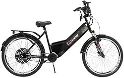 Bicicleta Elétrica 48V 12A, Motor 500W, Velocidade Máxima 20 km/h, Bateria de Chumbo, Aro 14, Freio a Tambor, Painel Digital, Farol LED, Preta, Capacidade 150 kg