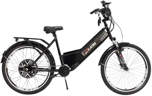 Bicicleta Elétrica 48V 12A, Motor 500W, Velocidade Máxima 20 km/h, Bateria de Chumbo, Aro 14, Freio a Tambor, Painel Digital, Farol LED, Preta, Capacidade 150 kg