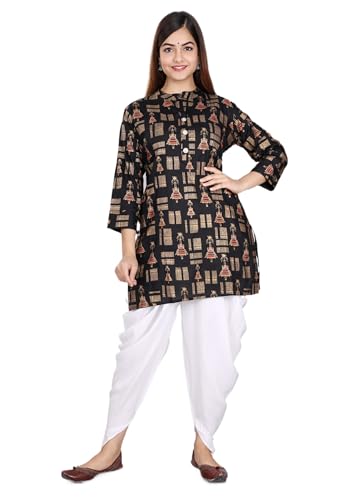 Image of Women Rayon Straight Golden Foil Printed Kurta with Palazzo || Kurti with Palazzo Set for Casual Party & Festival Wear in Round Neck with 3 /4 Sleeve for Girls