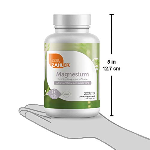 Zahler Magnesium Citrate, All Natural Supplement With Maximum Absorption, Certified Kosher, 200Mg, 120 Capsules (120 Count) #TOP3