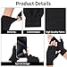 WLLHYF Unisex Half Finger Gloves 2 Pairs Winter Stretchy Knit Half-Finger Touch Screen Mittens Fingerless Gloves Men Women (Black + Black and Gray Stripes)