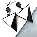 Fashion White Triangle Dangle Earrings Acrylic Simpleism Geometric Drop Earrings for Women-Triangle