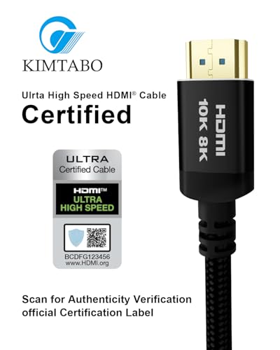Cable HDMI 2.1 8K negro de alta velocidad con ancho de banda de 48 Gbps estable 2