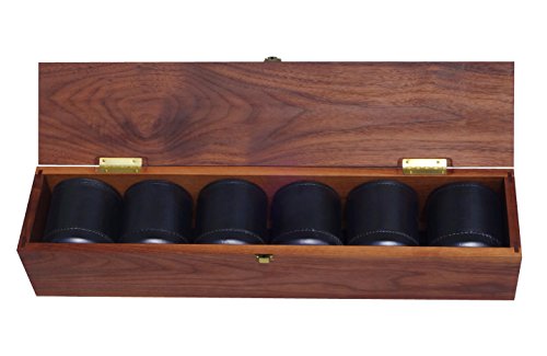 Golden Gate Dice Shaker Cup Set Of Six In Walnut Presentation Case Includes Thirty White Dice And A Book Of Dice Games (Includes Liars Dice) (Dice Cup Set) #TOP1