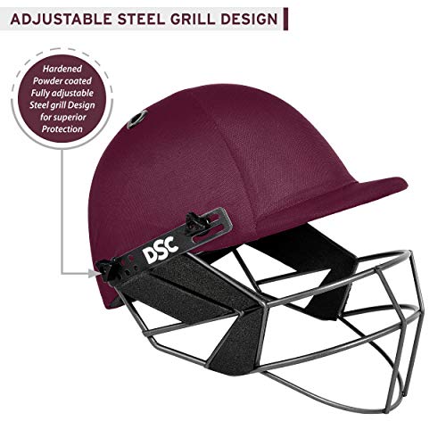 Image of DSC Fort 44 MS Cricket Helmet for Mens (Adjustable Steel Grill | Back Support Strap)