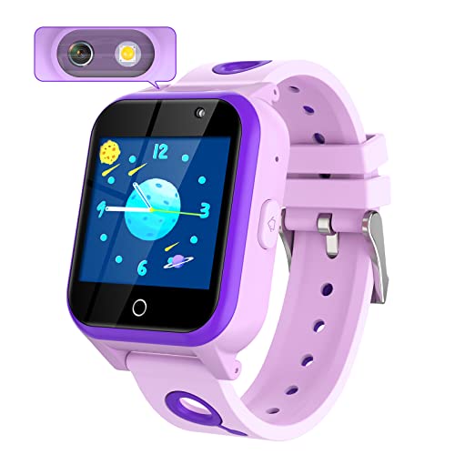 キッズ 腕時計 スマートウォッチ 子供 キッズスマートウォッチ 女の子 おもちゃ時計 男の子1.54インチ大画面 カメラ付き 自撮りカメラ 写真 動画 知育ゲーム 音楽プレーヤー 歩数計 目覚まし時計 懐中電灯 見守りモード usb充電式 クリスマス 誕生日 プレゼント 人気 ギフト 日本語 知育 可愛い パープル