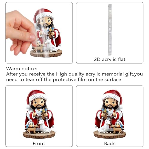 Christmas Countdown Calendar,Holiday-Themed Jesus Pendant 24 Days - 2D Acrylic Ornament Festive Decor for Gathering Party Wall Display Home Festival Activities House (Model B) - Image 7