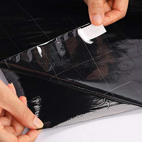 Mikomer Total Blackout Window Film,100% Light Blocking Privacy Glass Door Film Etched Flowers,Room Darkening Window Cling,No Glue/Heat Control/Anti Uv For Day Sleep & High Privacy,17.5In. By 78.7In. #TOP7