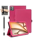 Funda para TECLAST ArtPad Air Tablet de 11 pulgadas, daunke a prueba de golpes con ranura para lápiz, impermeable, antiarañazos, soporte multiángulo, con correa de mano, delgado duradero, rosa