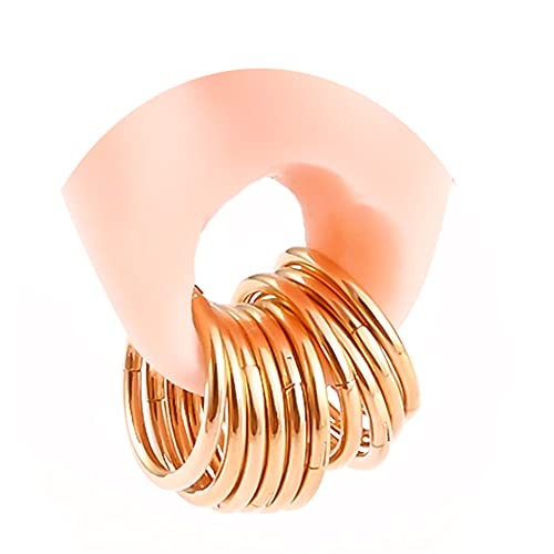 Doearko 10 Pcs Ear Gauges Ear Rings Hypoallergenic 316L Stainless Steel 2G 0G Plugs For Ears Body Piercing Jewelry (1.2 * 8Mm 10 Pcs, Gold Basic) #TOP4