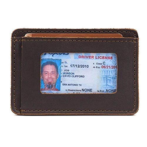 Saddleback Leather Co. Slim Full Grain Leather Front Pocket ID Window Wallet for Men Includes 100 Year Warranty