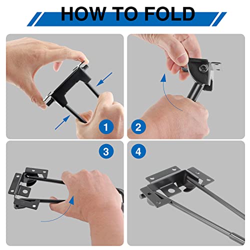 LifCratms 4Pcs Folding Hairpin Legs, 10 Inch Foldable Coffee Table Legs, Heavy Duty Easy Install Furniture Black Legs for Desk Bench Chair, Home DIY Projects