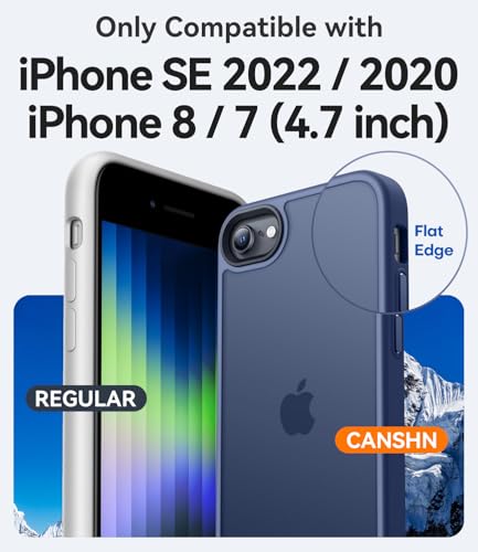 Image of CANSHN Shockproof for iPhone 8 /7 & SE (3rd /2nd Gen) Case, Deep Blue