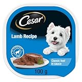 CESAR Dog Food Wet Classic Loaf in Sauce Entrées - Lamb, 100g Tray (24 Pack)