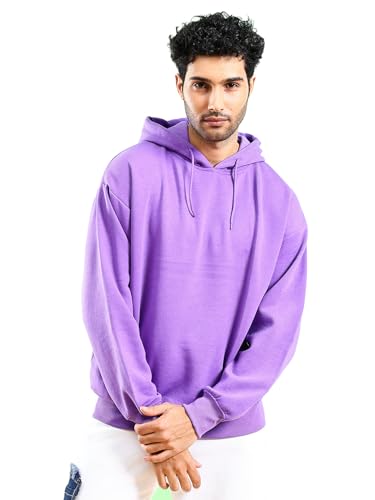 Image of The Indian Garage Co Men Regular Fit Solid Overhead Hooded Sweatshirt
