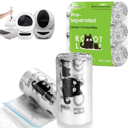 150 Pack Cat Litter Box Robot 5/4/3 Waste Bags, Automatic Litter Box Liners Bags, Tear-free, Sensor-compatible, 9-11 Gallon Capacity