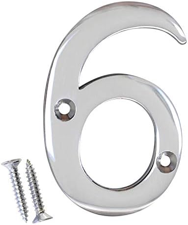RCH Hardware NO-BR2270-75 Brass House Number, 3 Inch, Polished Chrome