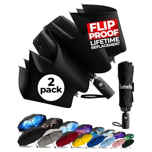 Best double layer inverted umbrella TUMELLA Flip-proof Inverted Travel Umbrella